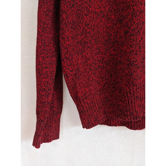 American Eagle Sweater Mens Large Nordic Fair isle Ski Red Navy Soft 1/4 Button - Picture 8 of 10